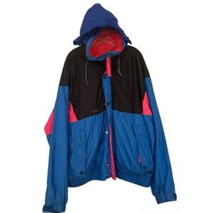 VTG Columbia Radial Sleeve Color Block 80's 90's Windbreaker Jacket Men's Large